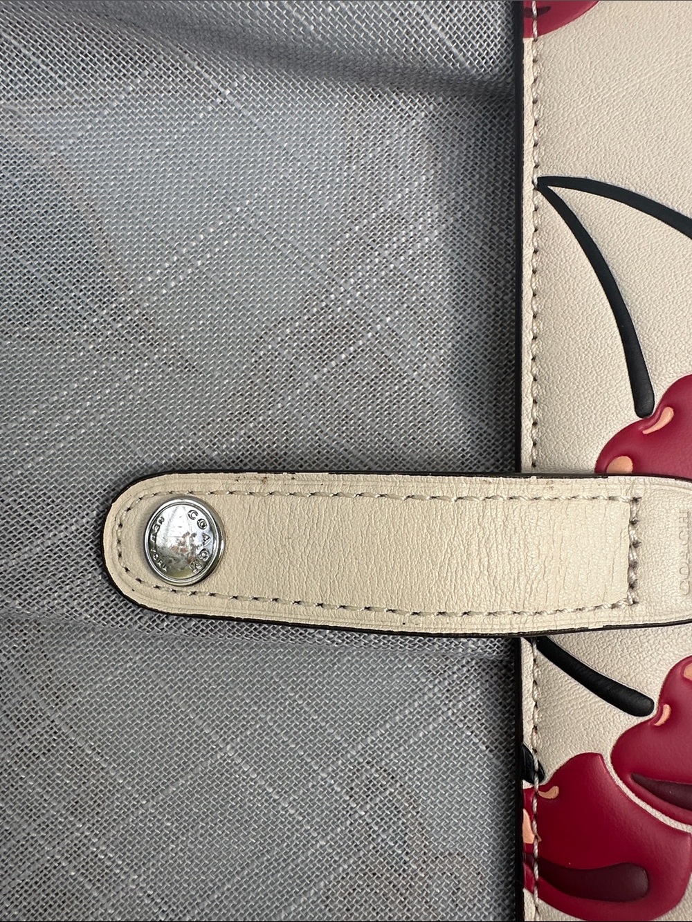 Coach Cream Cherry-Print Leather Refillable Notebook Cover with Paper - Picture 6 of 11